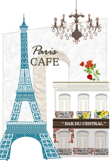 パリのカフェ をワードの図形で描きました あ 気晴らし